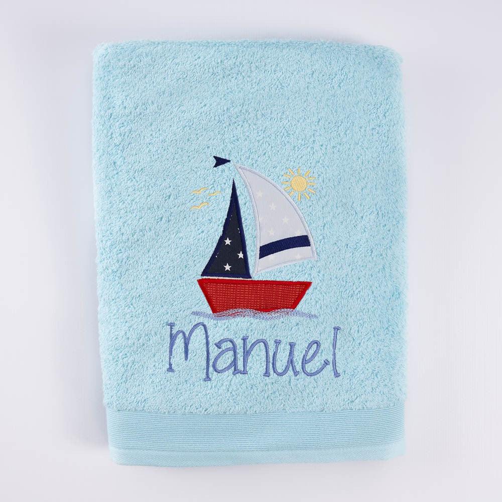 Toalla Personalizada Bordada Nautica Barco Nanetes