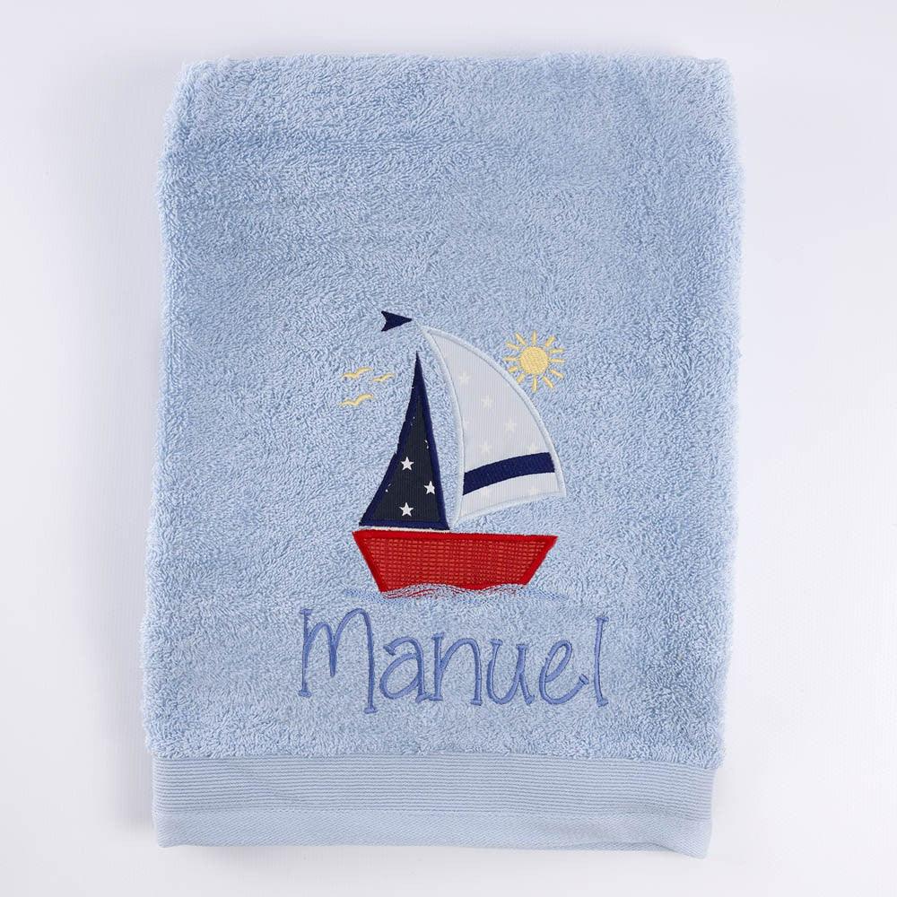 Toalla Personalizada Bordada Nautica Barco Nanetes - Nanetes #