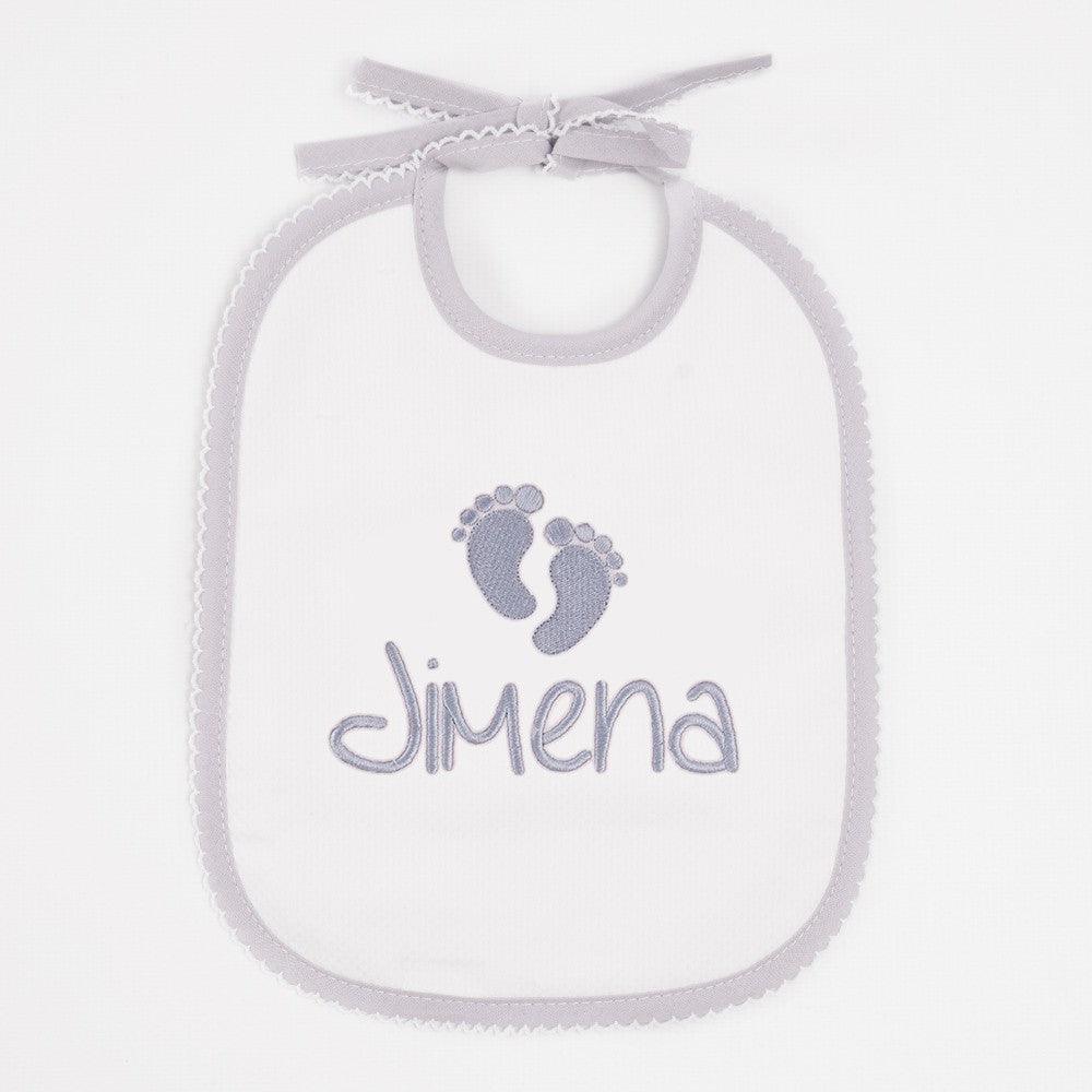 Babero Personalizado Bebé Bordado Pies Nanetes - Nanetes #
