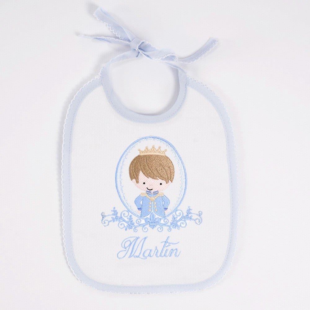 Babero Personalizado Bebé Bordado Príncipe Nanetes - Nanetes #