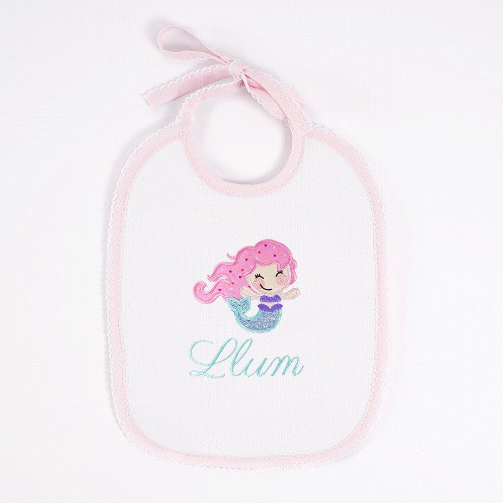 Babero Personalizado Bebé Bordado Sirenita Nanetes - Nanetes #