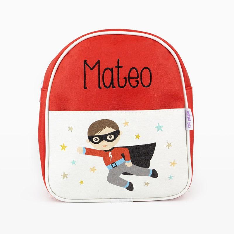 Mochila Personalizada Polipiel Superhéroe Roja Mi Pipo - Nanetes #
