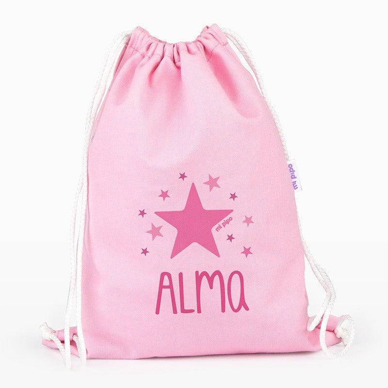 Bolsa Tela Petate Lona Personalizado Estrella Rosa Mi Pipo - Nanetes #