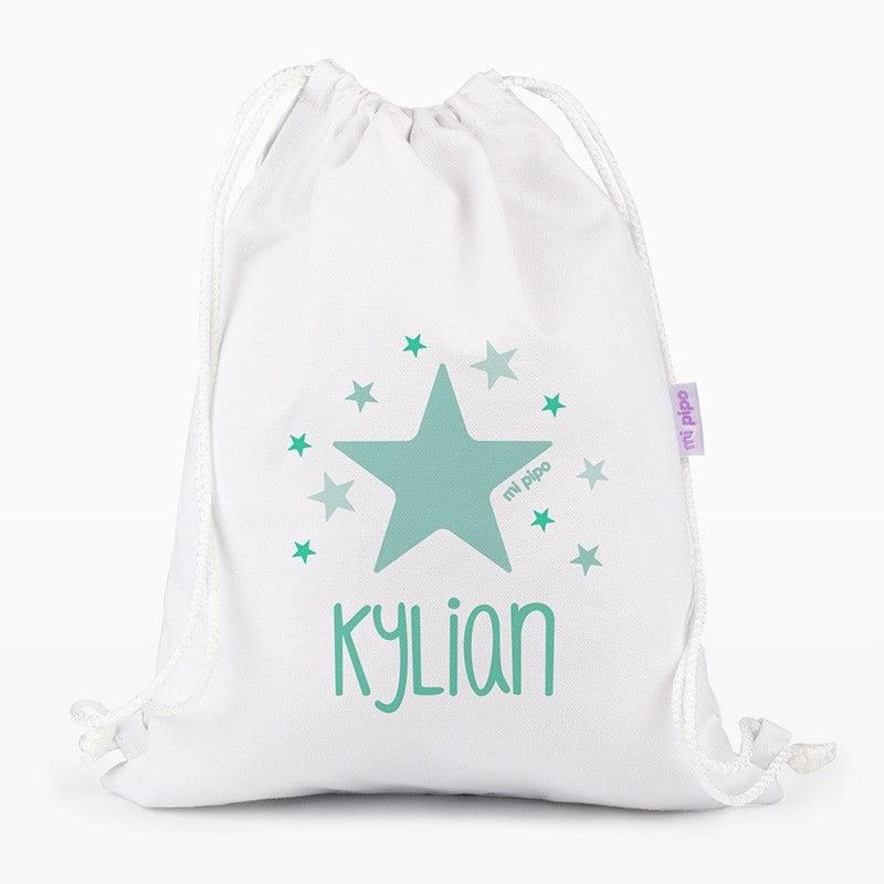 Bolsa Tela Petate Lona Personalizado Estrella Menta Mi Pipo - Nanetes #