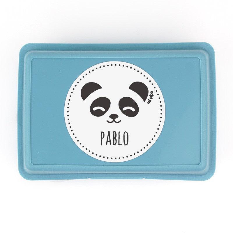 Fiambrera Infantil Personalizada Panda Azul Mi Pipo - Nanetes #