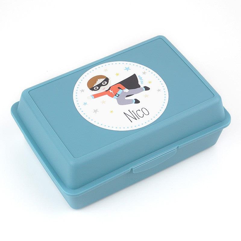 Pack Almuerzo Infantil Fiambrera y Botella Personalizadas Superhéroe Azul Mi Pipo - Nanetes #