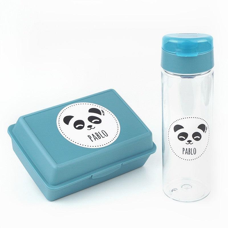 Pack Almuerzo Infantil Fiambrera y Botella Personalizadas Panda Mi Pipo - Nanetes #