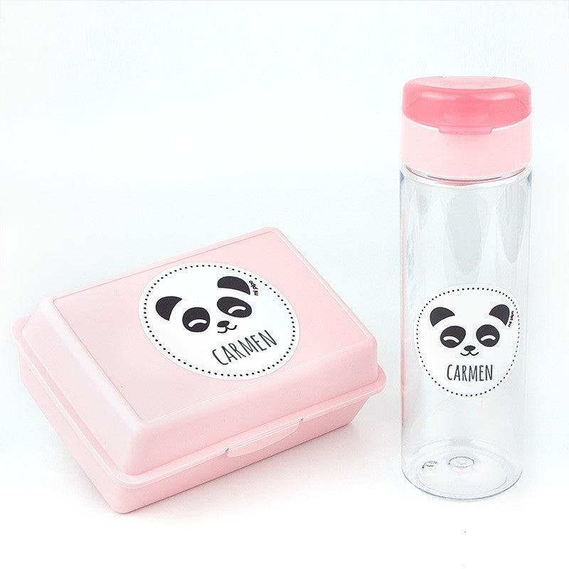 Pack Almuerzo Infantil Fiambrera y Botella Personalizadas Panda Mi Pipo - Nanetes #