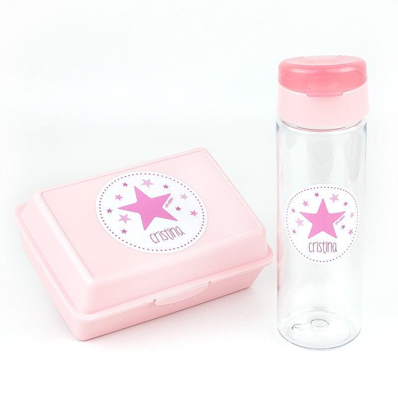 Pack Almuerzo Infantil Fiambrera y Botella Personalizadas Estrella Mi Pipo - Nanetes #