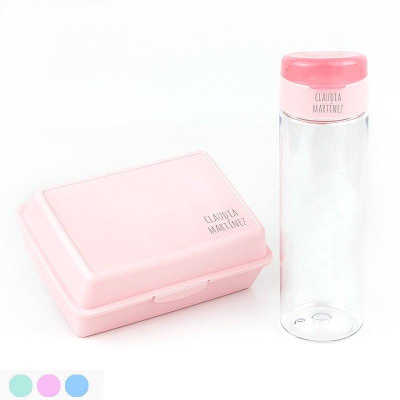 Pack Almuerzo Infantil Fiambrera y Botella Personalizadas Nombre Mi Pipo - Nanetes #