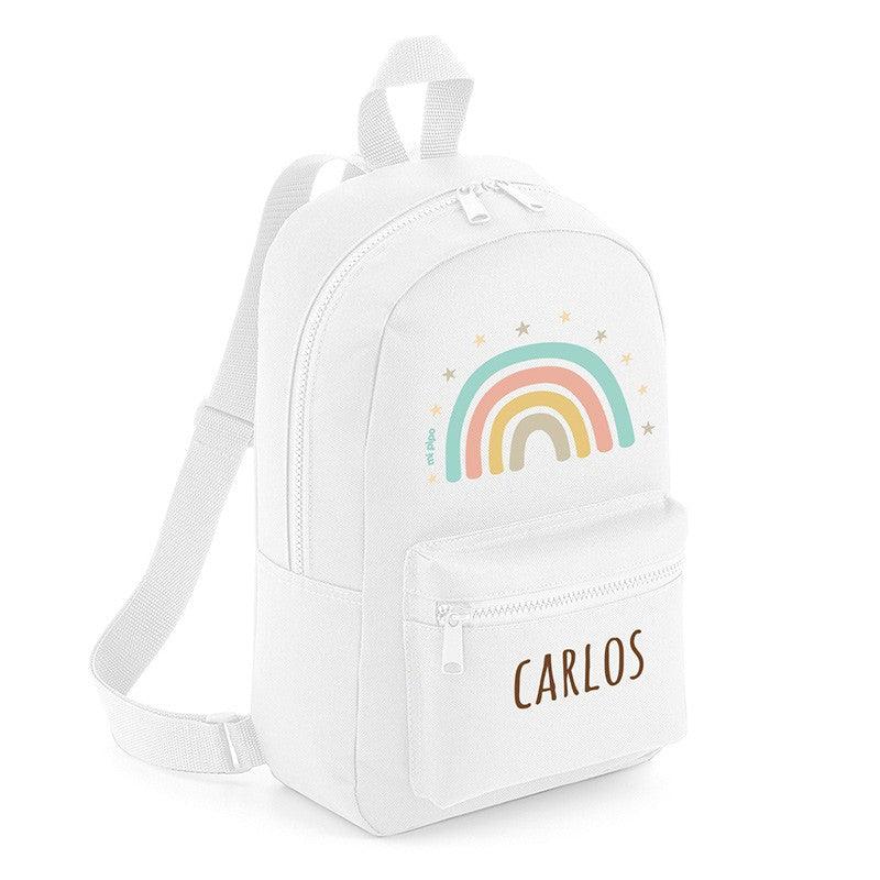 Mochila Infantil Personalizada Loneta Arco Iris Soft - Nanetes #
