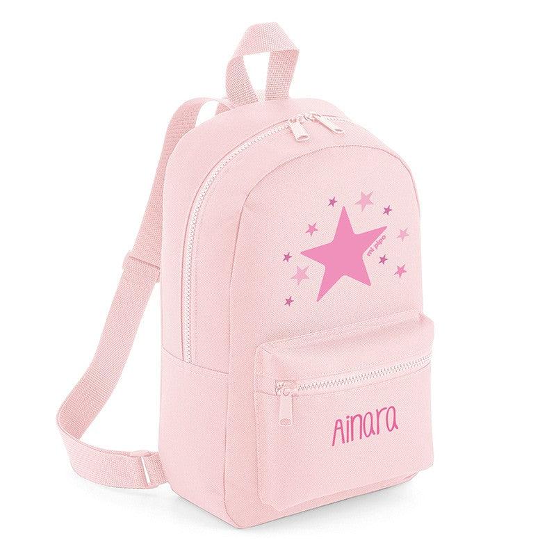 Mochila Junior Infantil Personalizada Loneta Estrella Rosa Mi Pipo - Nanetes #