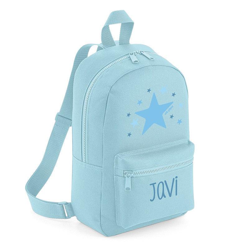 Mochila Junior Infantil Personalizada Loneta Estrella Azul Mi Pipo - Nanetes #