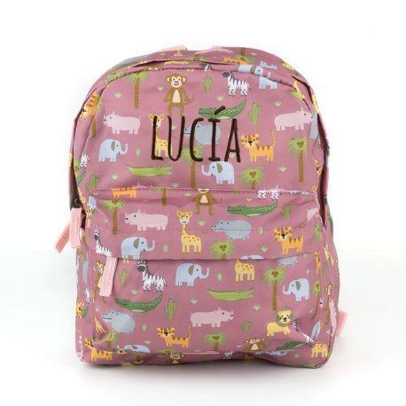 Mochila Infantil Personalizada Animalitos Rosa Mi Pipo - Nanetes #