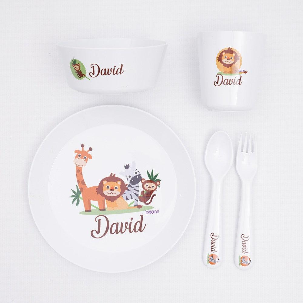 Vajilla Personalizada Infantil con Nombre Zoo Boann - Nanetes #