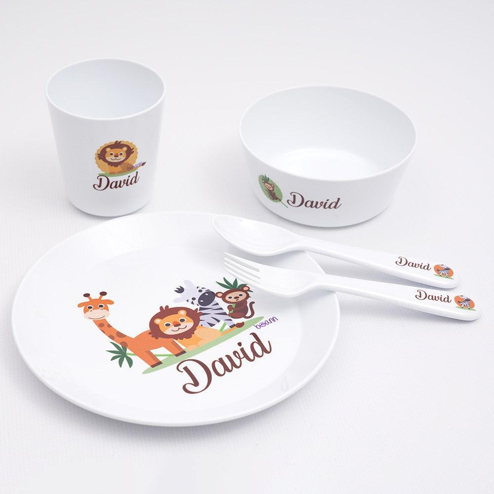 Vajilla Personalizada Infantil con Nombre Zoo Boann - Nanetes #