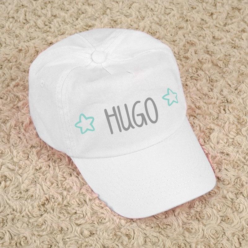 Gorra Junior Personalizada Nombre Estrellas Blanca Mi Pipo - Nanetes #