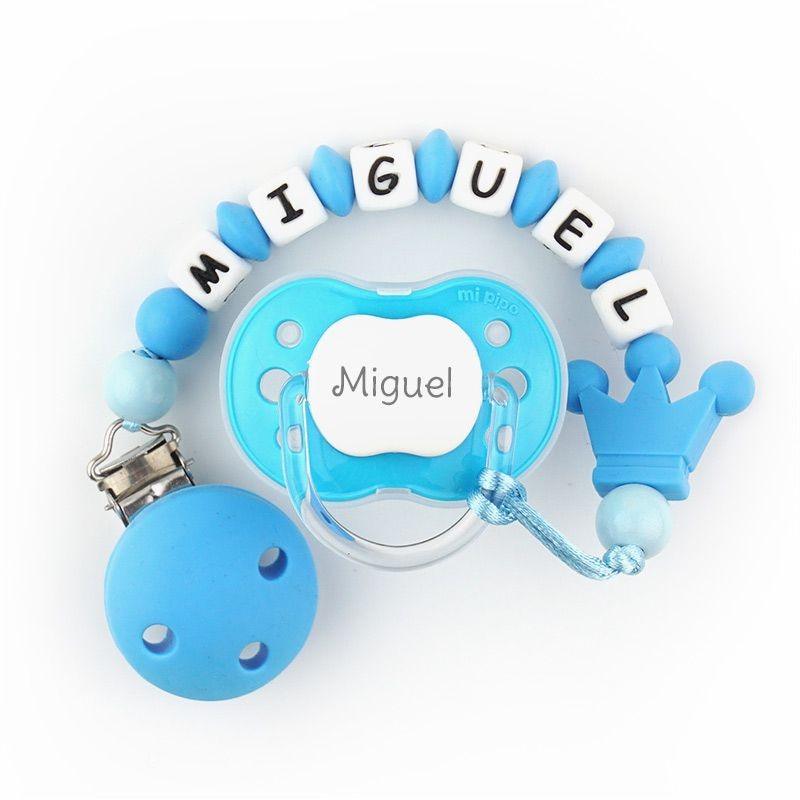 Chupete y Chupetero Silicona Corona Pitufo - Nanetes #