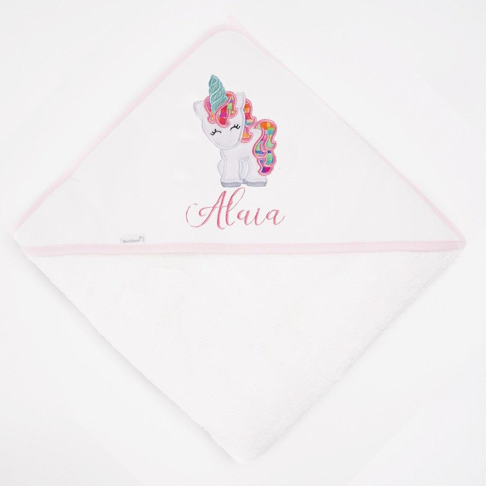 Capa de Baño Bebé Personalizada Unicornio Telas Nanetes - Nanetes #
