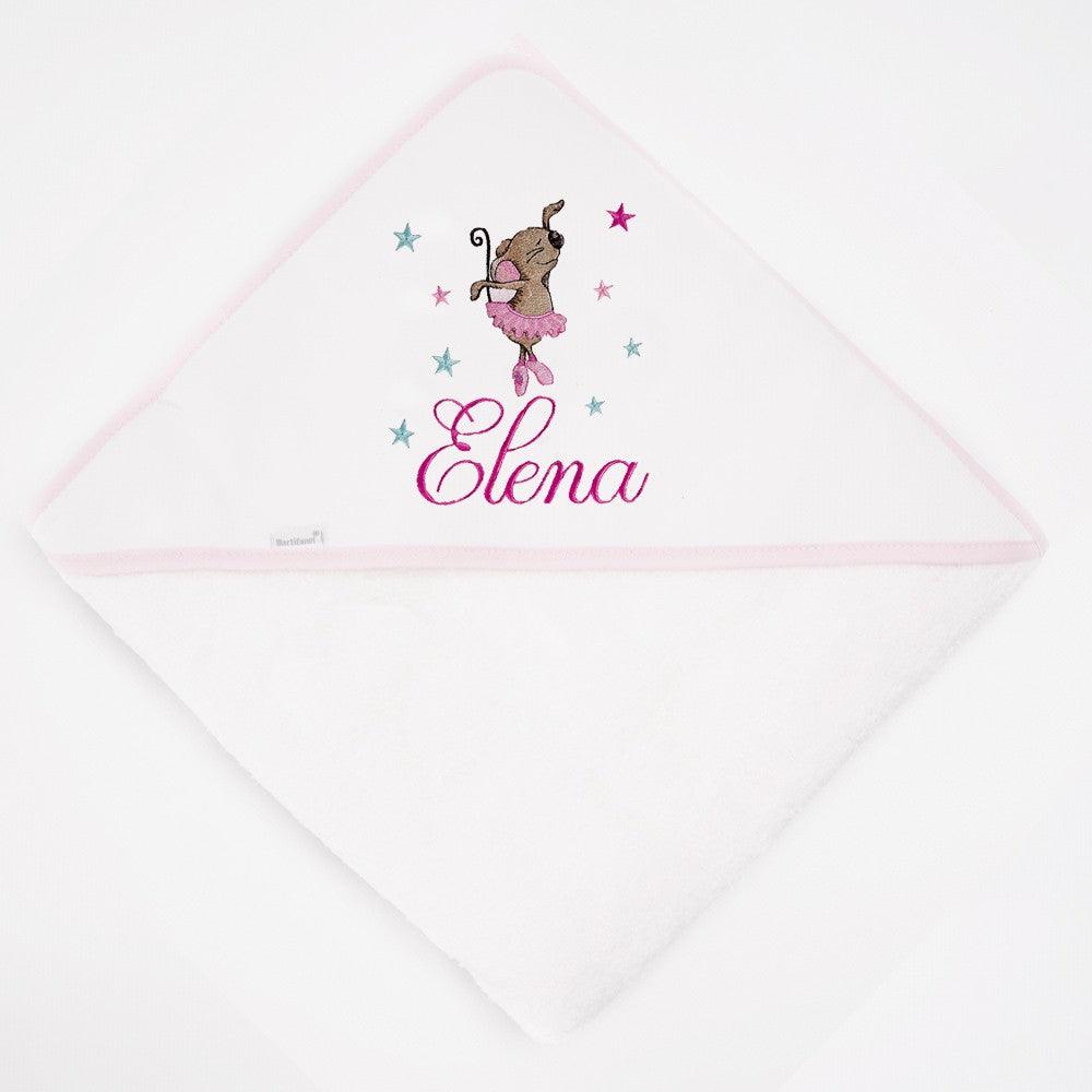 Capa de Baño Bebé Personalizada Ratoncita Bailarina Nanetes - Nanetes #