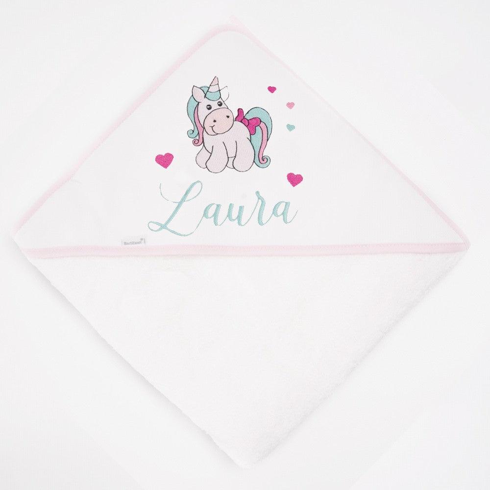 Capa de Baño Bebé Personalizada Unicornio Bordado Nanetes - Nanetes #