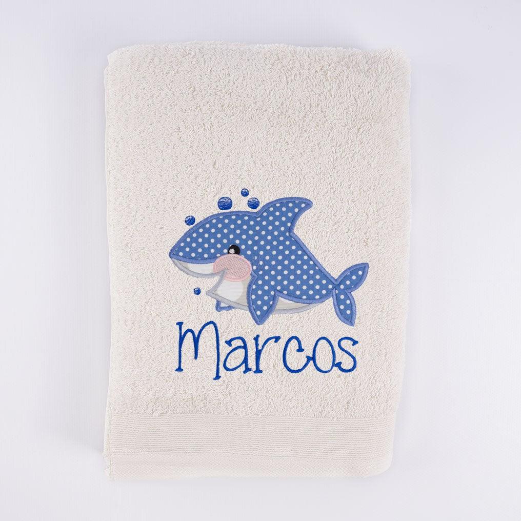 Toalla Personalizada Bordada Infantil Baby Shark Nanetes - Nanetes #