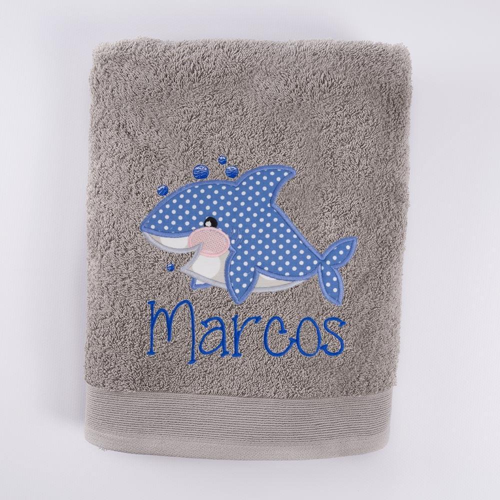 Toalla Personalizada Bordada Infantil Baby Shark Nanetes