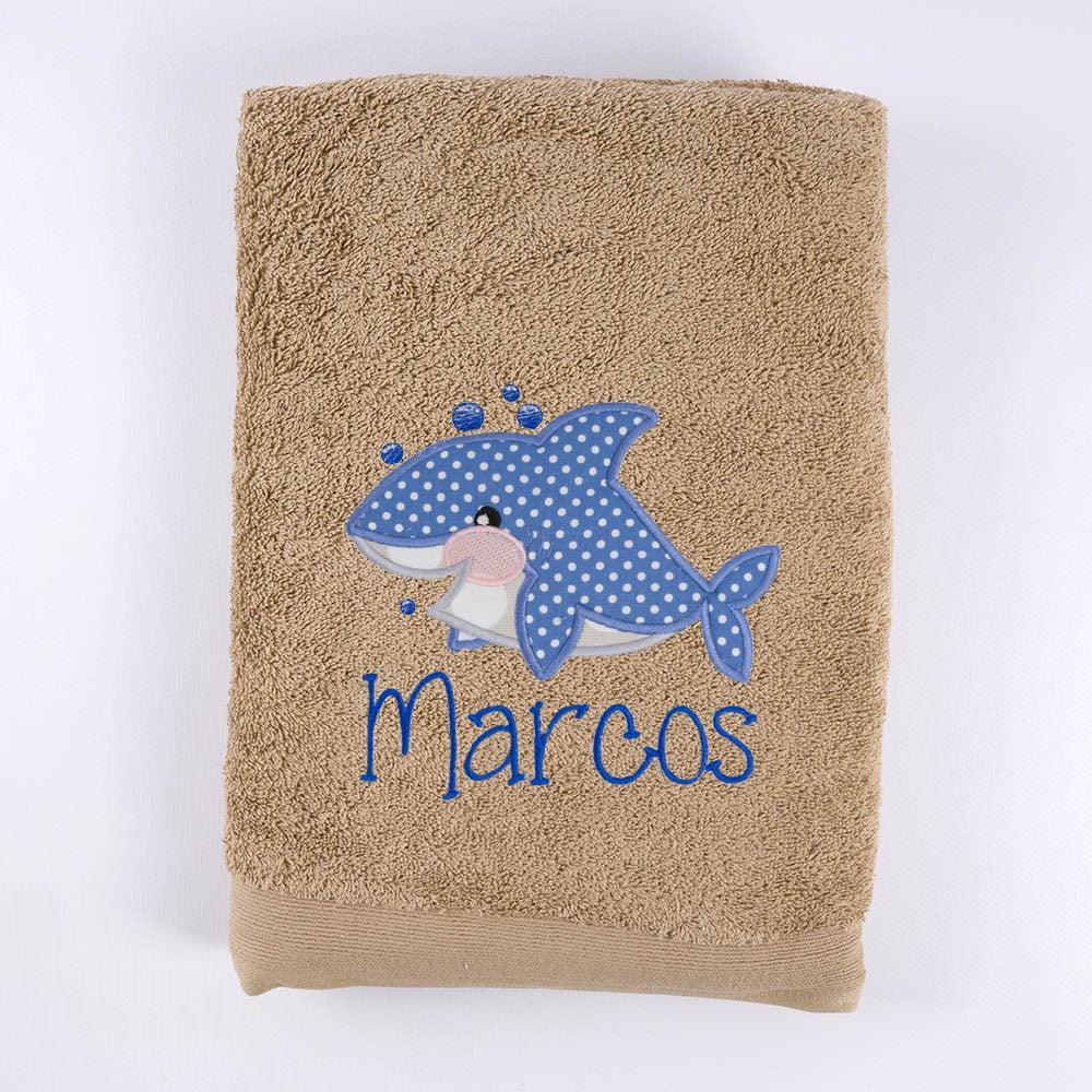 Toalla Personalizada Bordada Infantil Baby Shark Nanetes