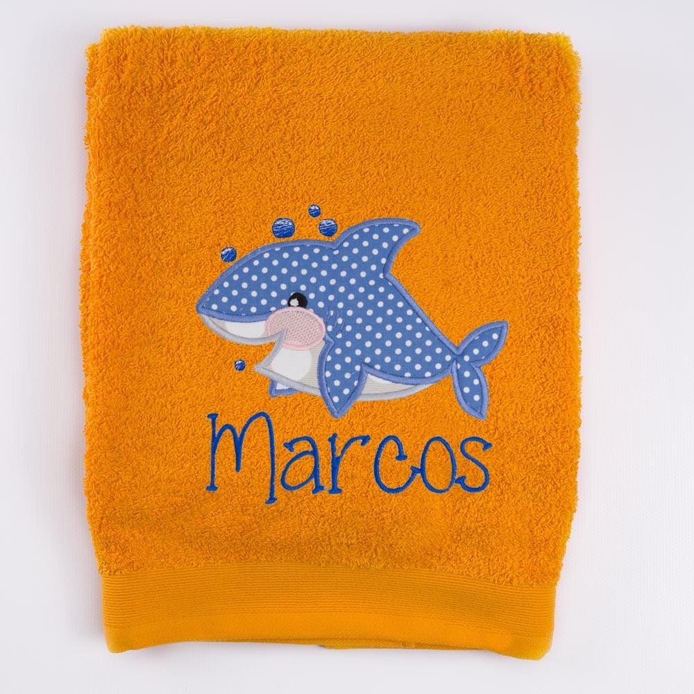 Toalla Personalizada Bordada Infantil Baby Shark Nanetes