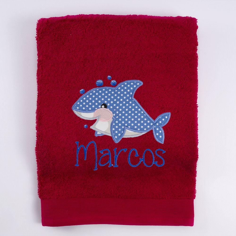 Toalla Personalizada Bordada Infantil Baby Shark Nanetes