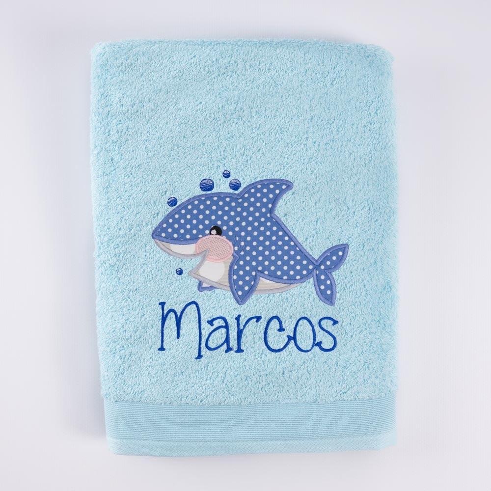 Toalla Personalizada Bordada Infantil Baby Shark Nanetes - Nanetes #