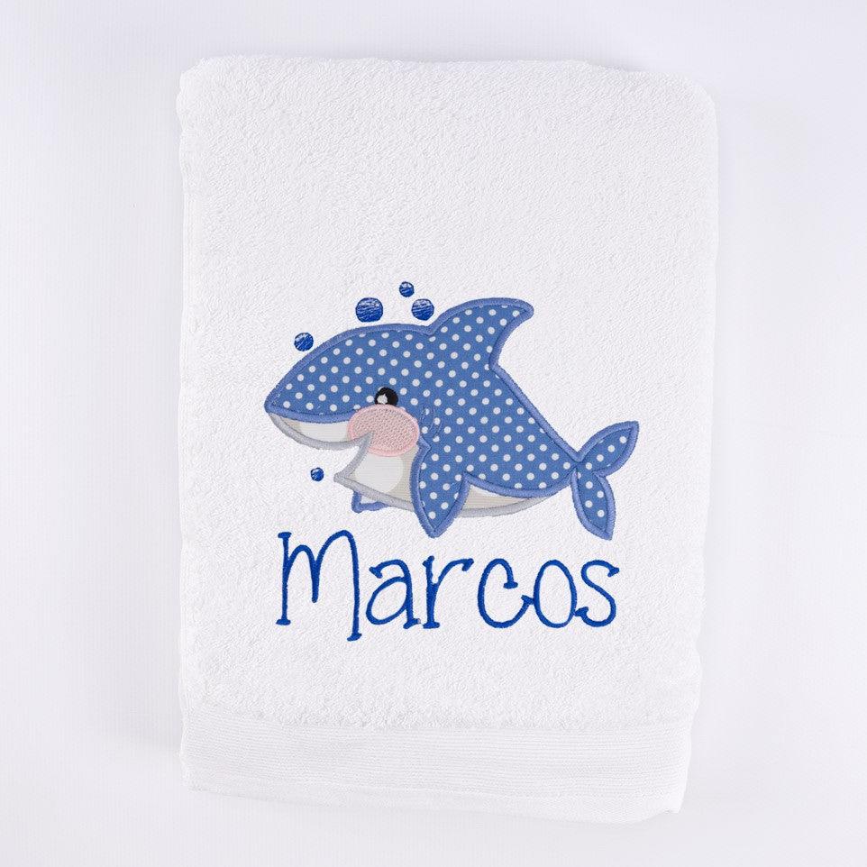 Toalla Personalizada Bordada Infantil Baby Shark Nanetes