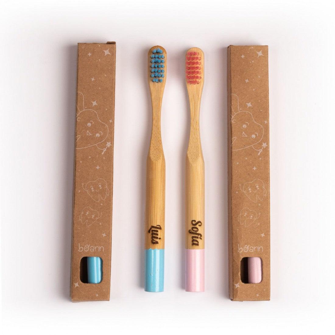 Cepillo de Dientes Bambú Personalizado Infantil Boann - Nanetes #