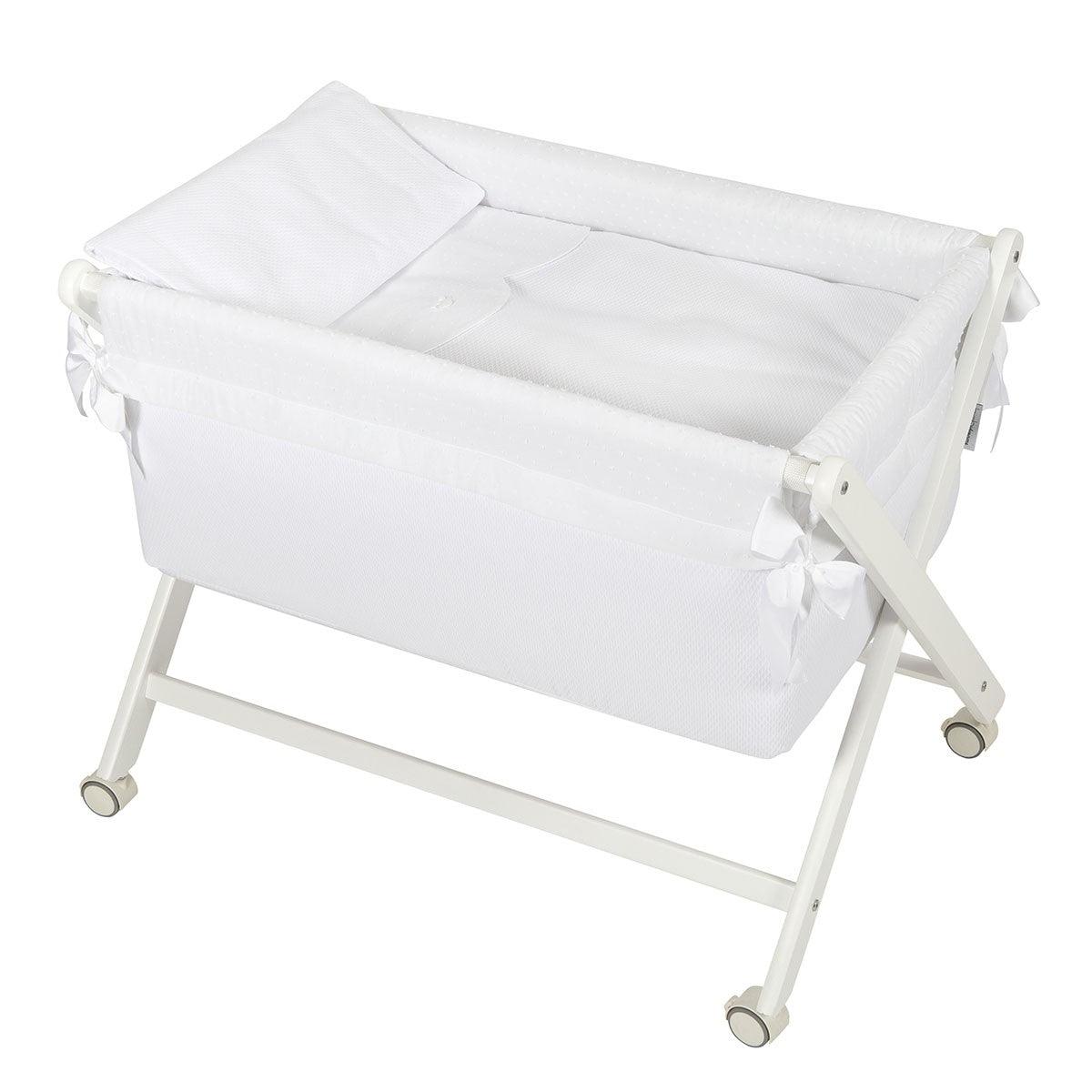 Minicuna Tijera Plegable Bimbi Class Toscana Blanco - Nanetes