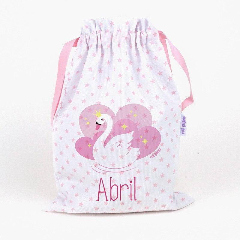 Bolsa Tela Niños Personalizada Saquito Mi Pipo Cisne - Nanetes #