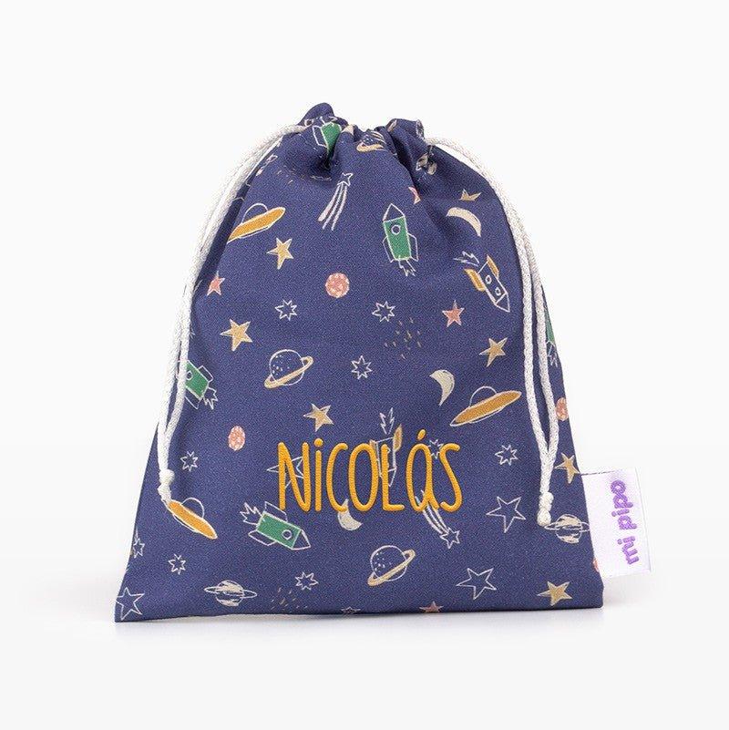 Bolsa Tela Niños Personalizada Saquito Mi Pipo Planetas - Nanetes #