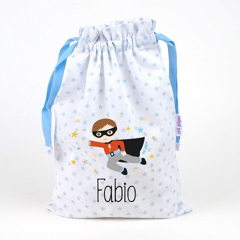 Bolsa Tela Niños Personalizada Saquito Mi Pipo Superheroe - Nanetes #