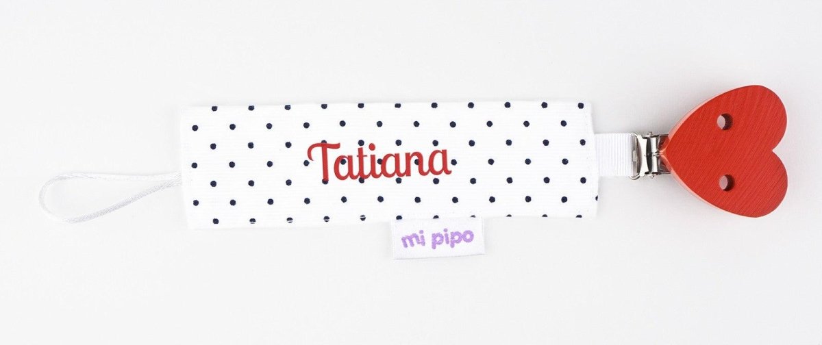 Chupetero Madera-Textil Corazon Rojo - Nanetes