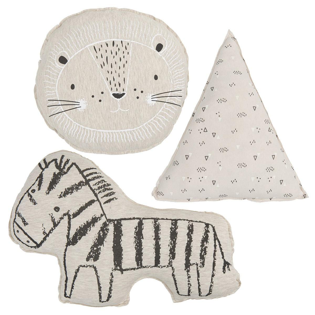 Set 3 Cojines Decorativos Infantiles Leon Lino Bimbi Casual - Nanetes #