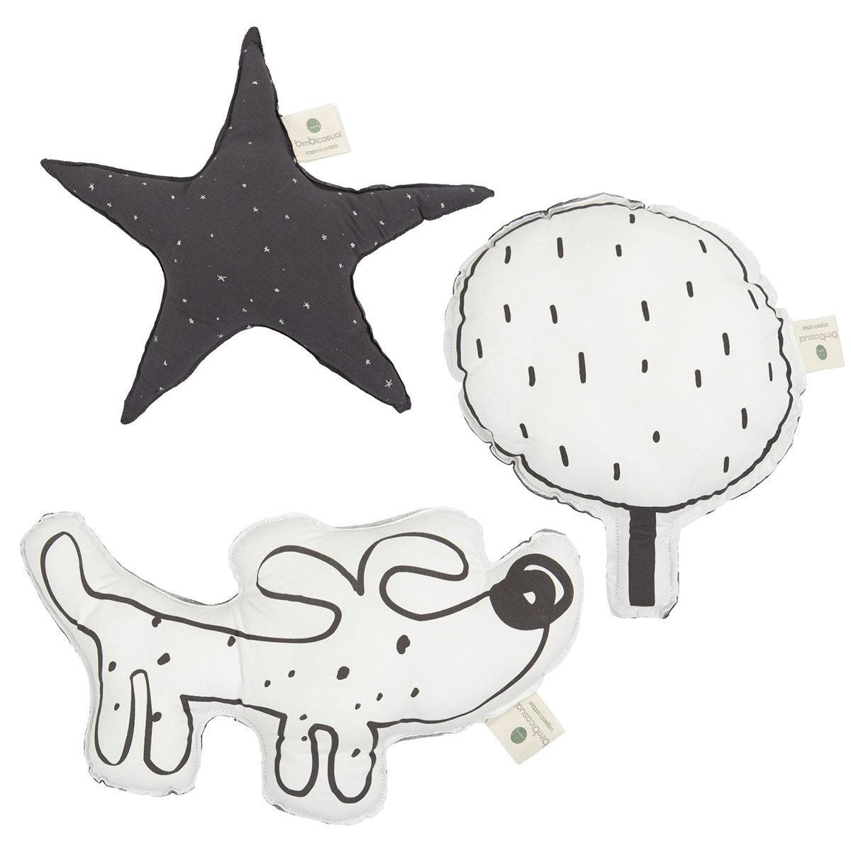 Set 3 Cojines Decorativos Infantiles Guau Bimbi Casual - Nanetes #