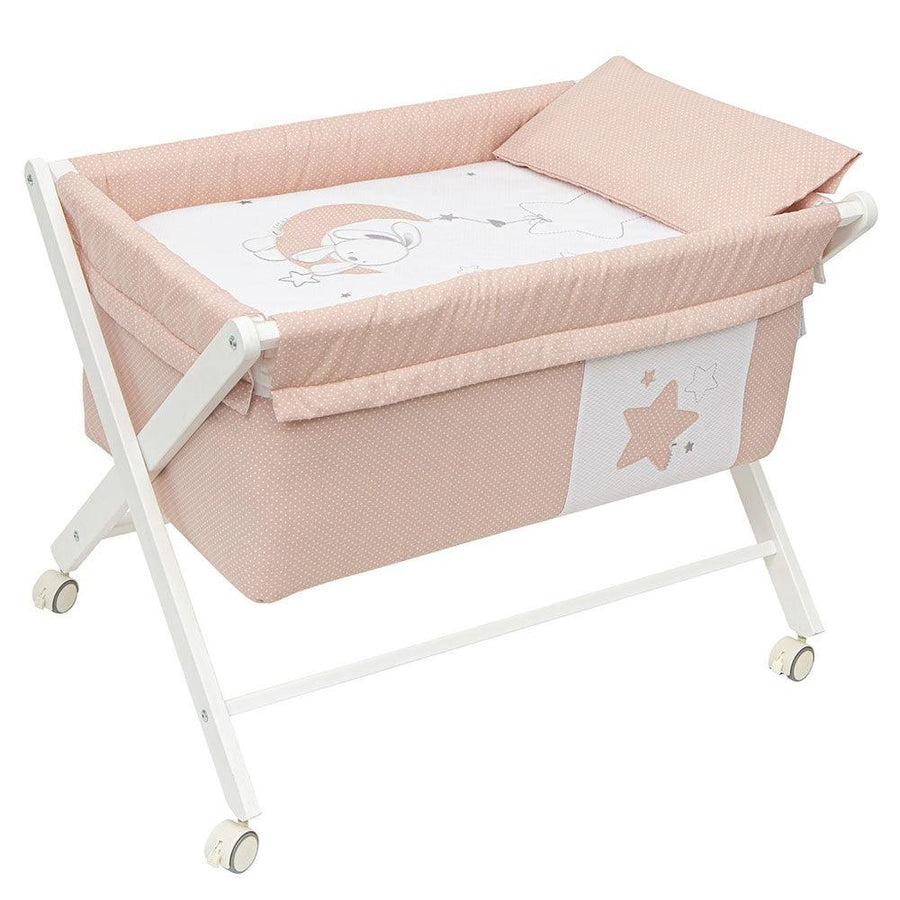 Minicuna Bebé Tijera Luna Rosa Bimbi Pirulos - Nanetes #