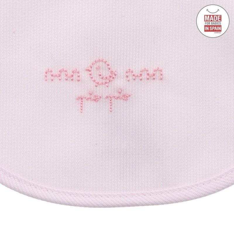 Babero Recien Nacido Cambrass Impermeable Algodón Pi Pio Rosa - Nanetes #