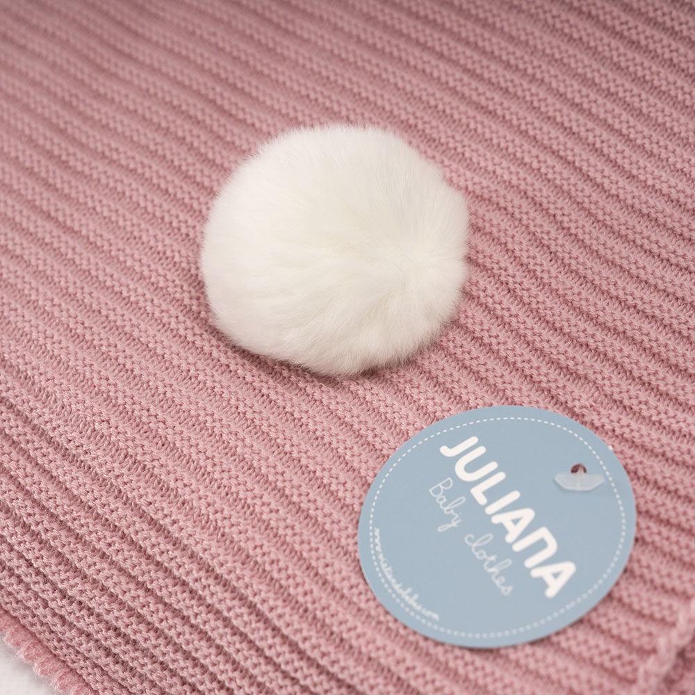 Toquilla Bebé Invierno Punto Mantita Juliana J4031 Pompon colores - Nanetes #