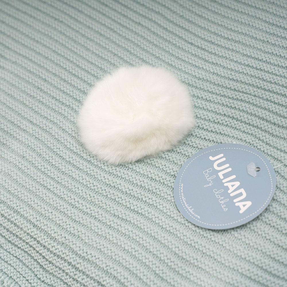 Toquilla Bebé Invierno Punto Mantita Juliana J4031 Pompon colores