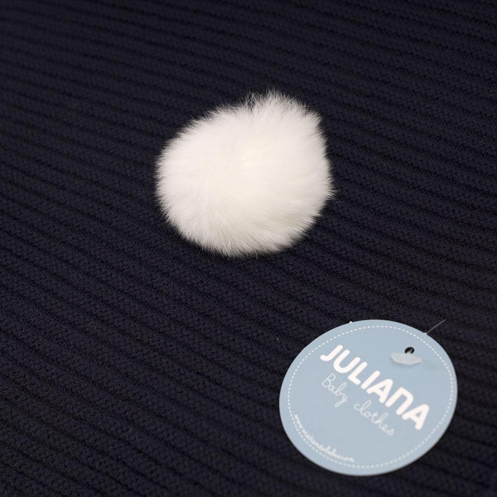 Toquilla Bebé Invierno Punto Mantita Juliana J4031 Pompon colores