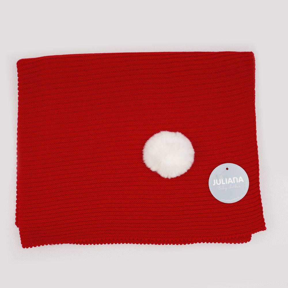 Toquilla Bebé Invierno Punto Mantita Juliana J4031 Pompon colores - Nanetes #