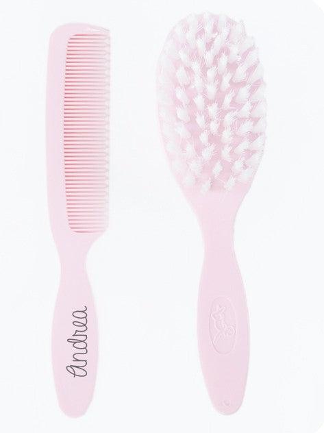 Cepillo con peine personalizados Bebé Rosa - Nanetes #