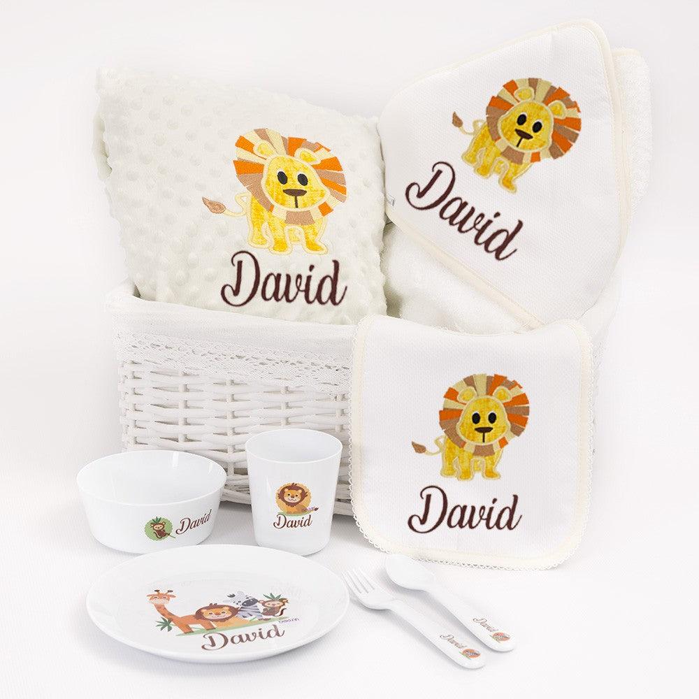 Cesta Regalo Premium Recien Nacido Bebé Leon Selva Nanetes - Nanetes #
