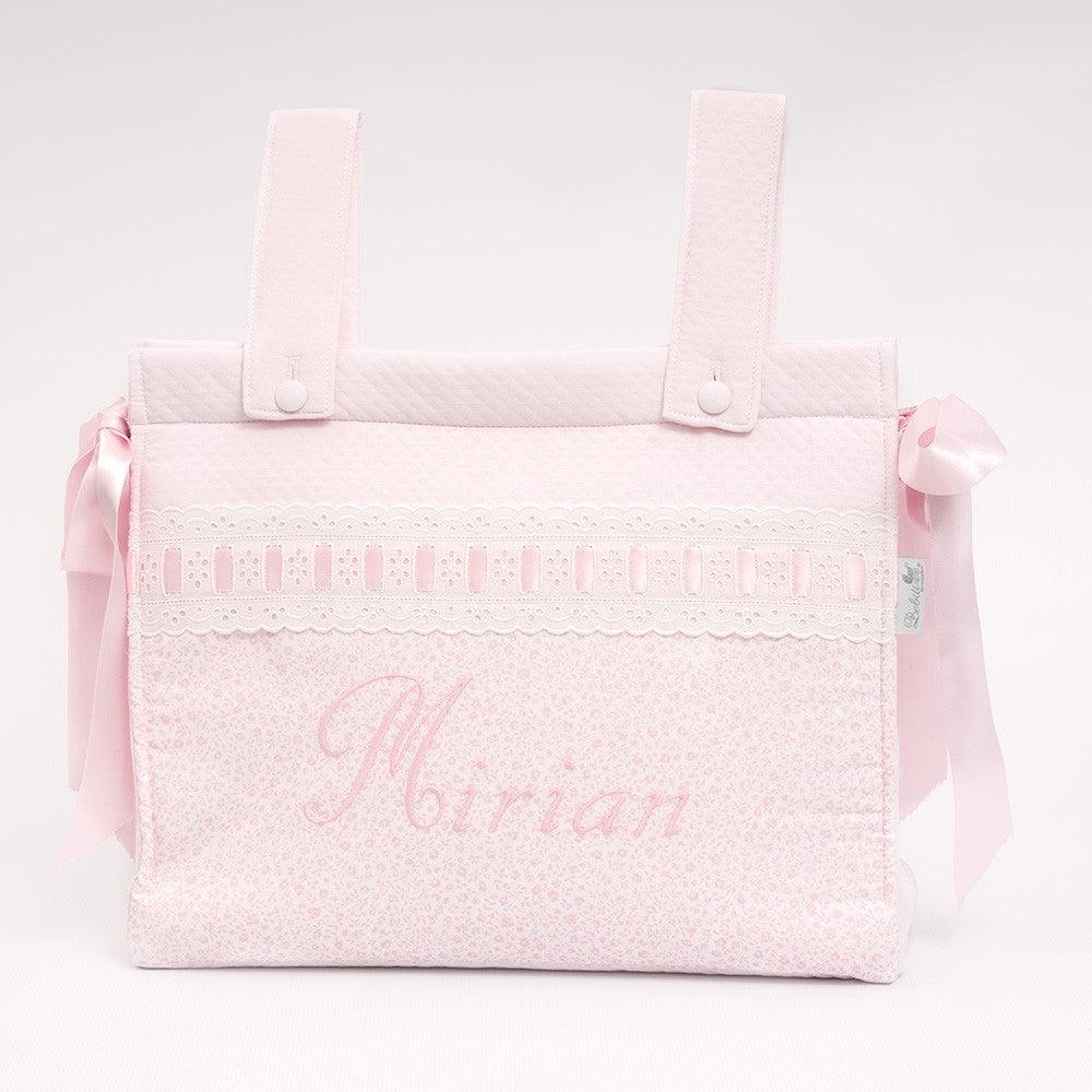 Bolso Talega Clásico Personalizado Pasacintas Florecitas Liberty rosa Bebiti by Nanetes - Nanetes #