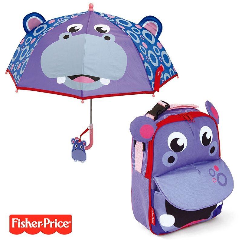 Pack Mochila Con Paraguas Hipopotamo Fisher Price - Nanetes #
